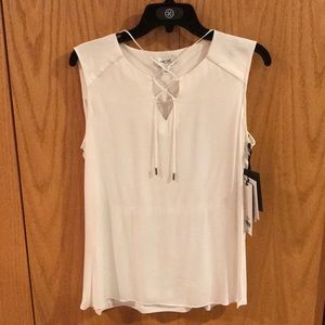 Per Se Carlisle White Silk SL Blouse Sz 10 NWT